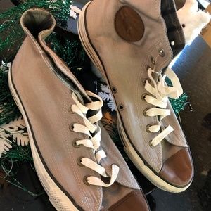 NEW Converse tan canvas Hi-tops 11.5